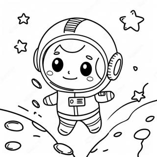 Astronaut Comel Terapung Di Angkasa Halaman Mewarna 29950-6515