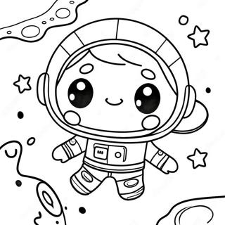 Astronaut Comel Terapung Di Angkasa Halaman Mewarna 29950-6516