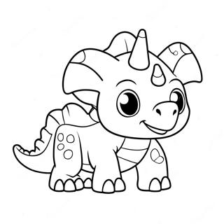 Triceratops Comel Halaman Mewarna 32284-7034