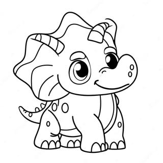 Triceratops Comel Halaman Mewarna 32284-7035