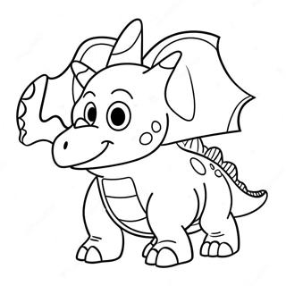 Triceratops Kartun Bermain Halaman Mewarna 32285-7037