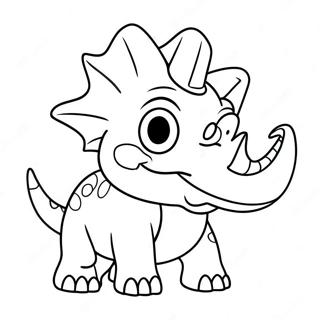 Triceratops Kartun Bermain Halaman Mewarna 32285-7038