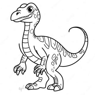 Velociraptor Berwarna Menggeram Gambar Mewarna 32632-7115