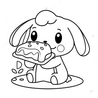 Laman Mewarna Cinnamoroll Makan Pastri 3293-1434