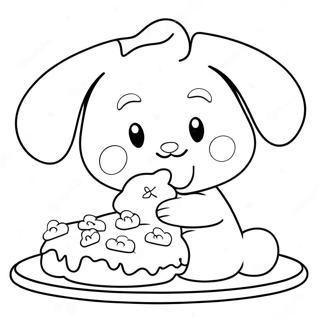 Laman Mewarna Cinnamoroll Makan Pastri 3293-1435