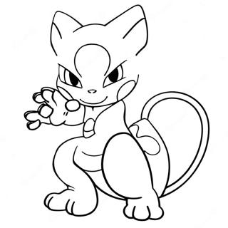 Mewtwo Dengan Kuasa Psikik Halaman Mewarna 33074-7218