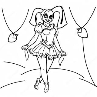 Harley Quinn Dalam Kostum Jester Halaman Mewarna 33262-7260