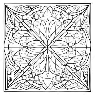 Halaman Mewarna Corak Kaca Berwarna Geometri 33716-7362