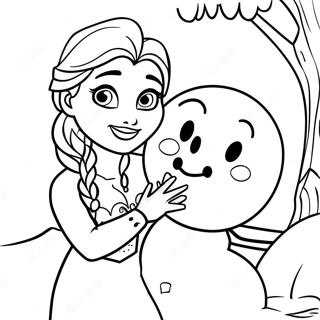 Laman Mewarna Elsa Membina Manusia Salji 3385-2175