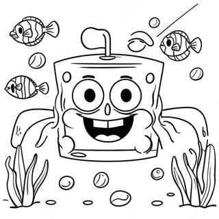 Halaman Mewarna Pengembaraan Bawah Laut Spongebob Squarepants 34085-7434