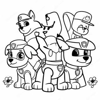 Halaman Mewarna Pasukan Penyelamat Paw Patrol 34086-7437