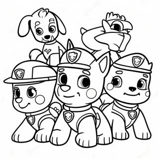 Halaman Mewarna Pasukan Penyelamat Paw Patrol 34086-7438