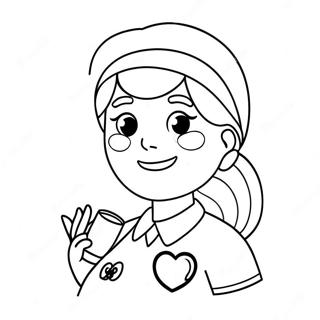 Halaman Mewarna Jururawat Penyayang Dengan Pembalut 34799 7599