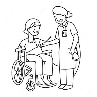 Halaman Mewarna Jururawat Ceria Membantu Pesakit 34801 7607