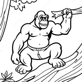 Gambar Mewarna Gorilla Kuat Memanjat Pokok 35155 7681