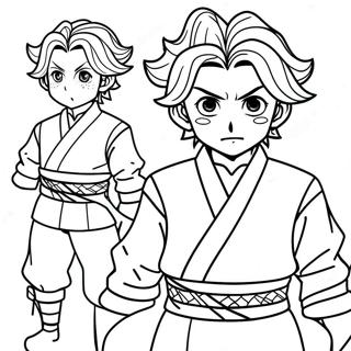 Halaman Mewarna Tanjiro Dalam Pakaian Pembunuh Demon 35596-7789