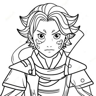 Halaman Mewarna Tanjiro Dalam Pakaian Pembunuh Demon 35596-7790