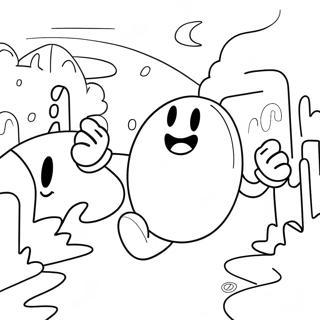 Laman Mewarna Pac Man Mengejar Hantu 35871 7839