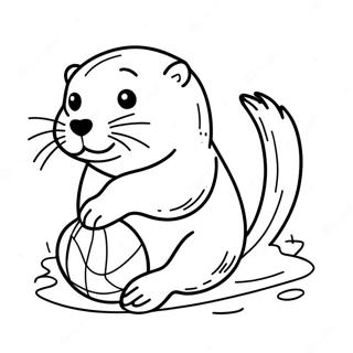 Gambar Mewarna Otter Bermain Dengan Bola 36697-8030