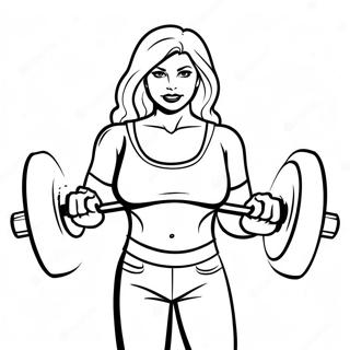 Halaman Mewarna Luisa Mengangkat Berat 3743 1277