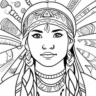 Gadis Native American Dengan Pigtail Mewarna 37455 8186