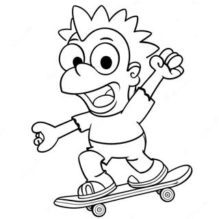 Bart Simpson Dengan Skateboard Mewarna 37652-8218