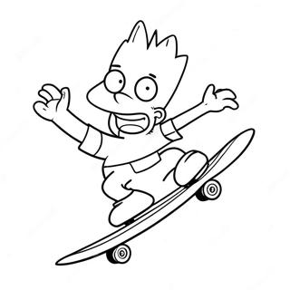 Bart Simpson Dengan Skateboard Mewarna 37652-8219