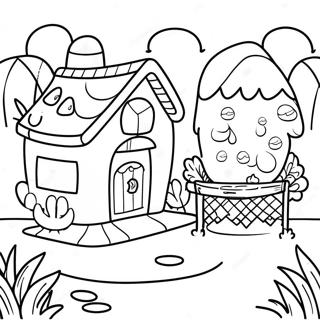 Gambar Mewarna Pemandangan Kampung Charming Animal Crossing 37835-8266