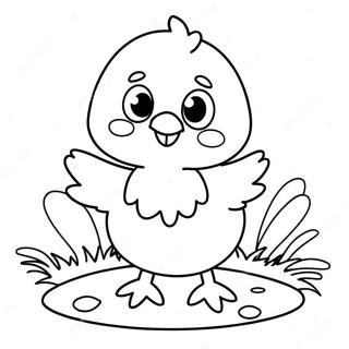 Anak Ayam Paskah Gembira Halaman Mewarna 381-2086