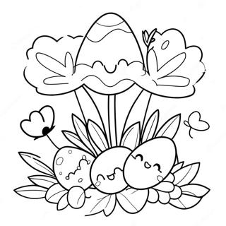 Bunga Musim Bunga Dan Telur Paskah Halaman Mewarna 382 2415