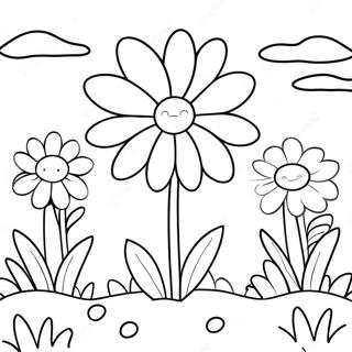 Halaman Mewarna Taman Daisy Yang Fantasi 38555-8432