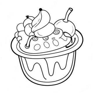 Halaman Mewarna Pencuci Mulut Pisang Split 38738-8470