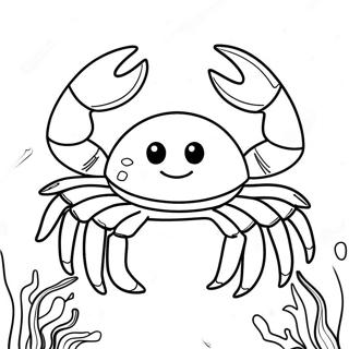 Ketam Gembira Di Bawah Laut Gambar Mewarna 39192-8560