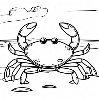 Ketam Realistik Di Pasir Gambar Mewarna 39195-8570