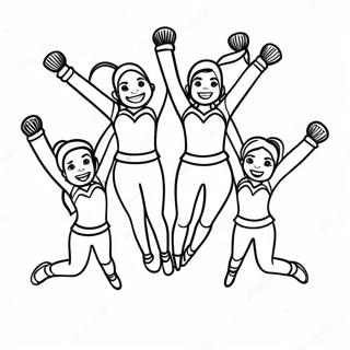 Halaman Mewarna Pasukan Sorak Melompat Dalam Formasi 40002-8734