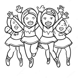 Halaman Mewarna Pasukan Sorak Melompat Dalam Formasi 40002-8735