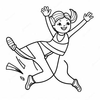 Halaman Mewarna Aksi Sorak Dinamik 40004-8742