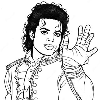 Michael Jackson Dengan Sarung Tangan Berkilau Halaman Mewarna 40544-8860