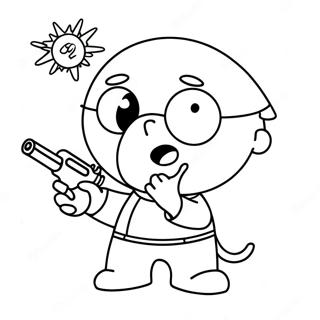 Halaman Mewarna Stewie Griffin Dari Family Guy Dengan Pistol Laser 40919-8939