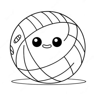 Gambar Mewarna Bola Tampar Kartun Yang Comel 41088-8982