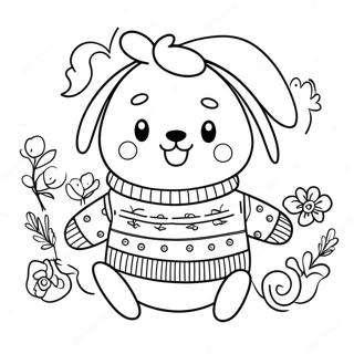 Pochacco Dalam Sweater Yang Selesa Halaman Mewarna 41352-9038