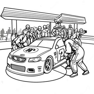 Halaman Mewarna Adegan Pit Stop Nascar 41822-9141