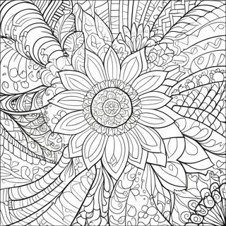 Bunga Mozaik Yang Rumit Halaman Mewarna 42364-9259