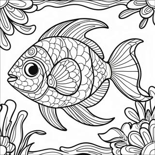 Ikan Mozaik Berwarna Cerah Halaman Mewarna 42366-9265