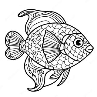 Ikan Mozaik Berwarna Cerah Halaman Mewarna 42366-9267