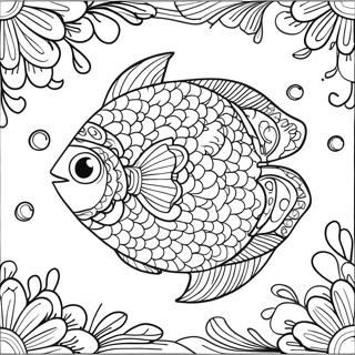 Ikan Mozaik Berwarna Cerah Halaman Mewarna 42366-9268