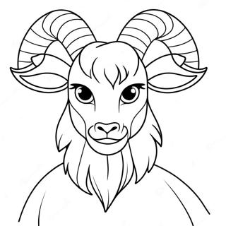 Kambing Marah Dengan Tanduk Halaman Mewarna Halaman Mewarna