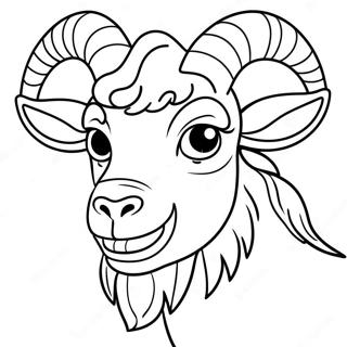 Kambing Marah Dengan Tanduk Halaman Mewarna Halaman Mewarna