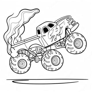 Halaman Mewarna Trak Monster Menghembus Api 4290 2139