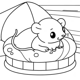 Tikus Mengantuk Di Katil Selesa Halaman Mewarna 43375-9486